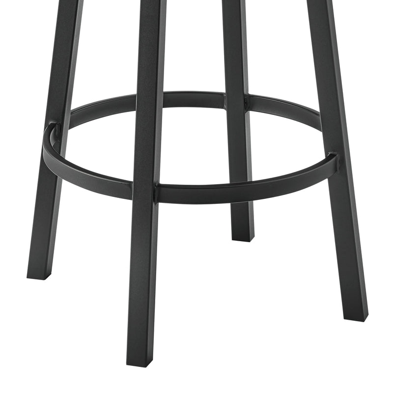 Zelda Swivel Counter Stool in Black Finish with Gray Faux Leather - Furniture City (CA)l