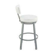Zelda Swivel Counter Stool in Cloud Finish with White Faux Leather - Furniture City (CA)l