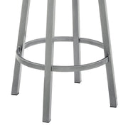 Zelda Swivel Counter Stool in Cloud Finish with White Faux Leather - Furniture City (CA)l