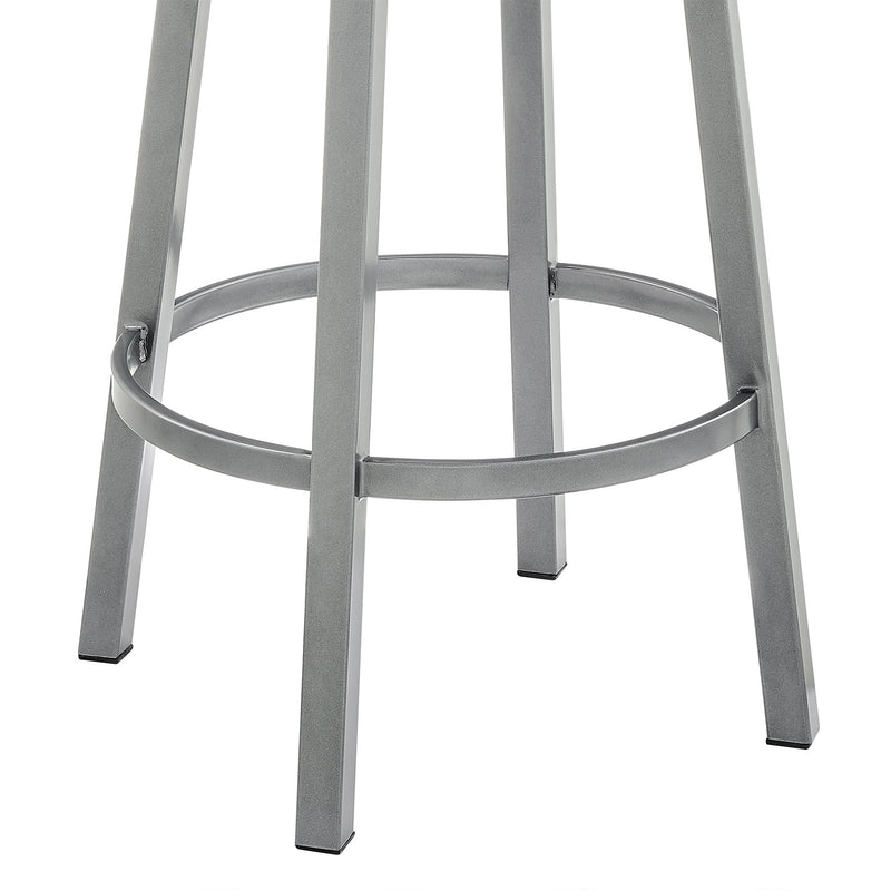 Zelda Swivel Counter Stool in Cloud Finish with White Faux Leather - Furniture City (CA)l