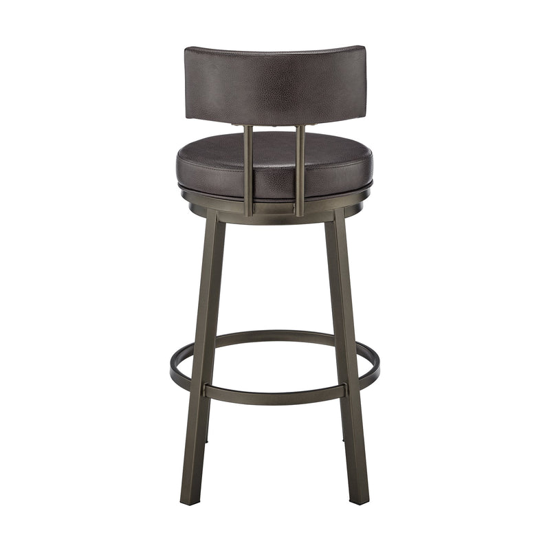 Zelda Swivel Counter Stool in Mocha Finish with Brown Faux Leather - Furniture City (CA)l