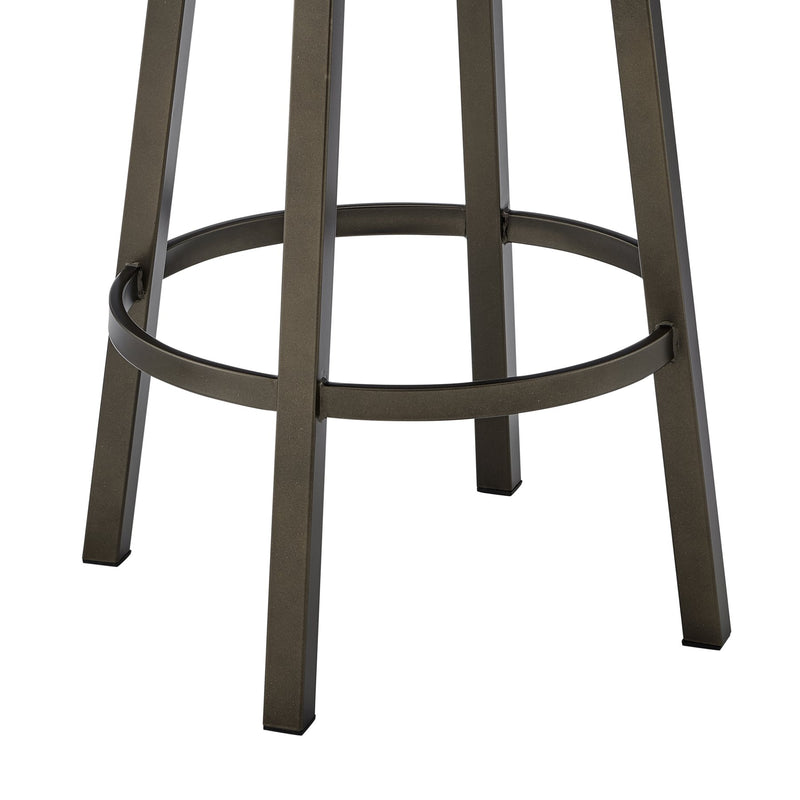 Zelda Swivel Counter Stool in Mocha Finish with Brown Faux Leather - Furniture City (CA)l