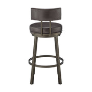 Zelda Swivel Bar Stool in Mocha Finish with Brown Faux Leather - Furniture City (CA)l
