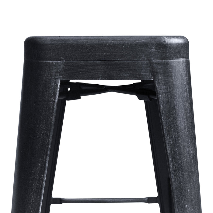 Zed Industrial 26" Counter Height Backless Barstool in Industrial Gray