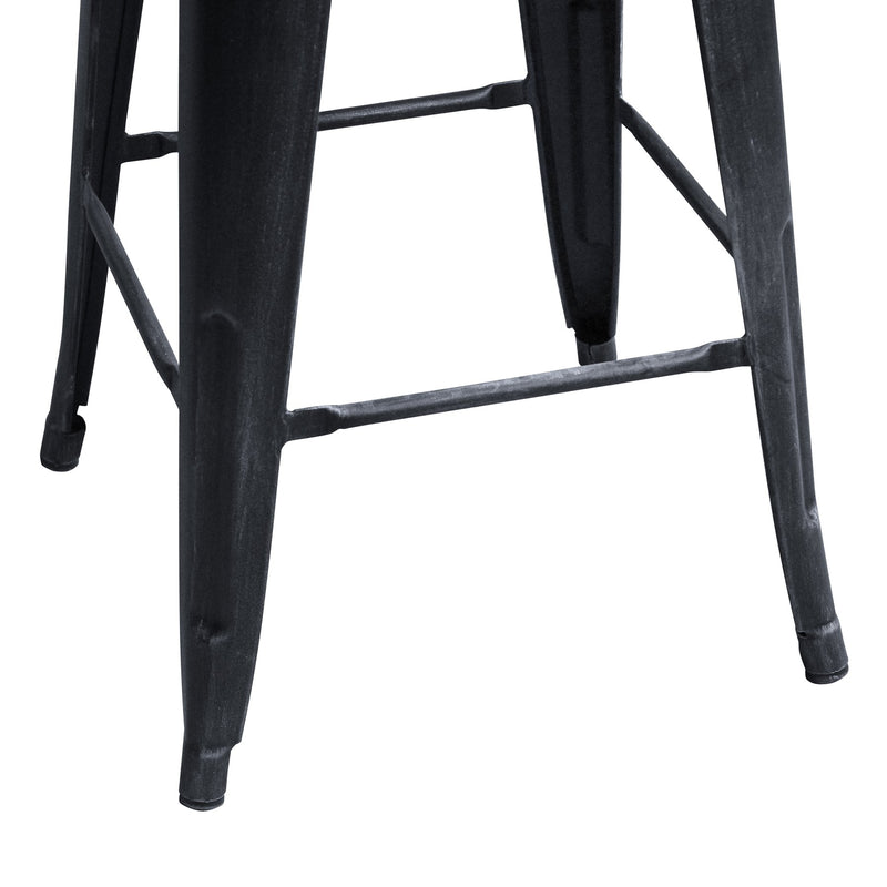 Zed Industrial 26" Counter Height Backless Barstool in Industrial Gray - Furniture City (CA)l