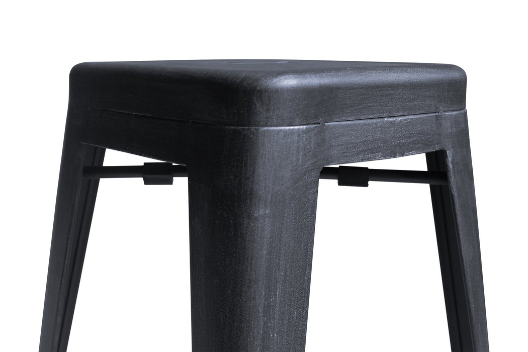 Zed Industrial 30" Bar Height Backless Barstool in Industrial Gray