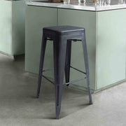 Zed Industrial 30" Bar Height Backless Barstool in Industrial Gray - Furniture City (CA)l