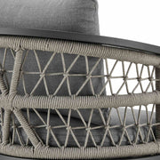 Zella Outdoor Patio Counter Stool in Aluminum with Light Gray Rope and Earl Gray Cushions - Furniture City (CA)l