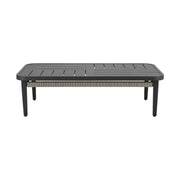 Zella Rectangular Coffee Table in Aluminum with Charcoal Finish and Light Gray Rope - Furniture City (CA)l