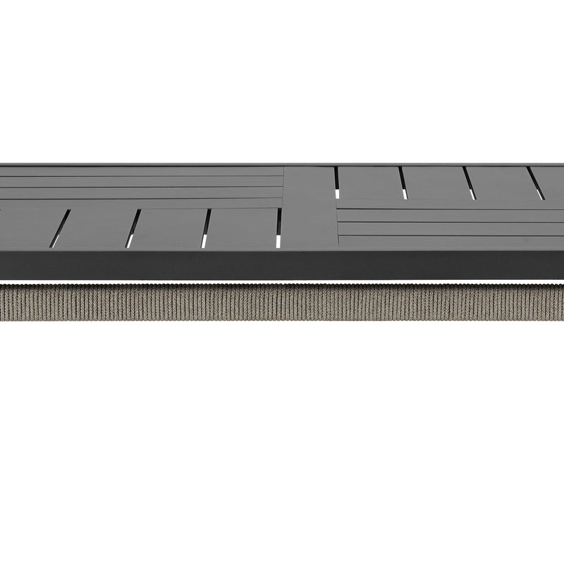 Zella Rectangular Coffee Table in Aluminum with Charcoal Finish and Light Gray Rope - Furniture City (CA)l