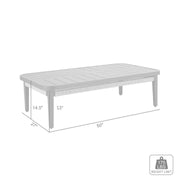Zella Rectangular Coffee Table in Aluminum with Charcoal Finish and Light Gray Rope - Furniture City (CA)l