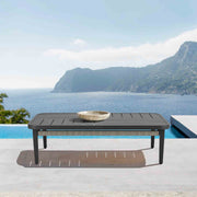 Zella Rectangular Coffee Table in Aluminum with Charcoal Finish and Light Gray Rope - Furniture City (CA)l