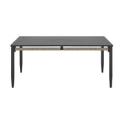 Zella Rectangular Dining Table in Aluminum with Charcoal Finish and Light Gray Rope - Furniture City (CA)l