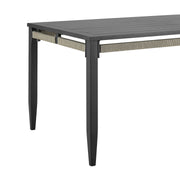 Zella Rectangular Dining Table in Aluminum with Charcoal Finish and Light Gray Rope - Furniture City (CA)l