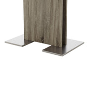 Zenith Dining Table in Walnut Wood and Brushed Stainless Steel Finish - Furniture City (CA)l