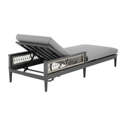Zella Outdoor Patio Chaise Lounge Chair in Aluminum with Gray Rope and Earl Gray Cushions - Furniture City (CA)l