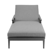Zella Outdoor Patio Chaise Lounge Chair in Aluminum with Gray Rope and Earl Gray Cushions - Furniture City (CA)l