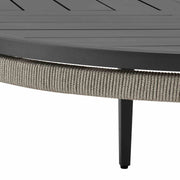Zella Round Coffee Table in Aluminum with Charcoal Finish and Light Gray Rope - Furniture City (CA)l