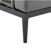 Zella Outdoor Patio Sofa in Aluminum with Light Gray Rope and Earl Gray Cushions - Furniture City (CA)l