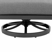 Zella Outdoor Patio Swivel Armchair in Aluminum with Light Gray Rope and Earl Gray Cushions - Furniture City (CA)l