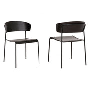 Zeph Black Wood and Metal Open Back Dining Chairs (Set of 2) - Furniture City (CA)l