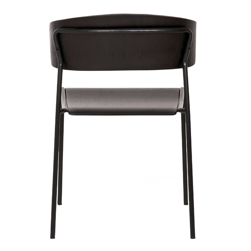 Zeph Black Wood and Metal Open Back Dining Chairs (Set of 2) - Furniture City (CA)l