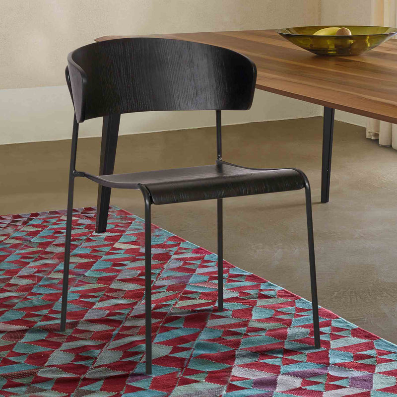 Zeph Black Wood and Metal Open Back Dining Chairs (Set of 2) - Furniture City (CA)l