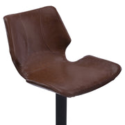 Zuma Adjustable Swivel Metal Barstool in Vintage Coffee Faux Leather and Black Metal Finish - Furniture City (CA)l