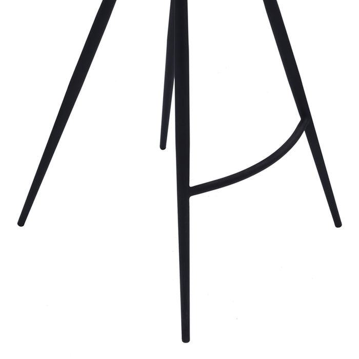 Zurich 30" Bar Height Metal Barstool in Vintage Coffee Faux Leather and Black Metal Finish