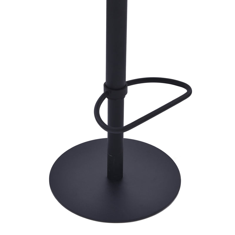 Zuma Adjustable Swivel Metal Barstool in Vintage Gray Faux Leather and Black Metal Finish - Furniture City (CA)l