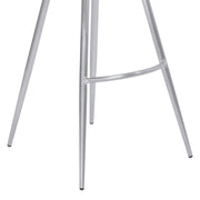 Zurich 30" Bar Height Metal Barstool in Vintage Gray Faux Leather with Brushed Stainless Steel Finish - Furniture City (CA)l