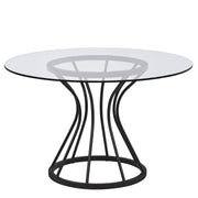 Zurich Round Dining Table in Black Finish and 48" Glass Top - Furniture City (CA)l