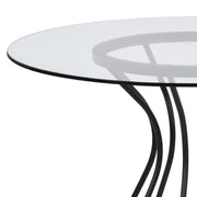Zurich Round Dining Table in Black Finish and 48" Glass Top - Furniture City (CA)l