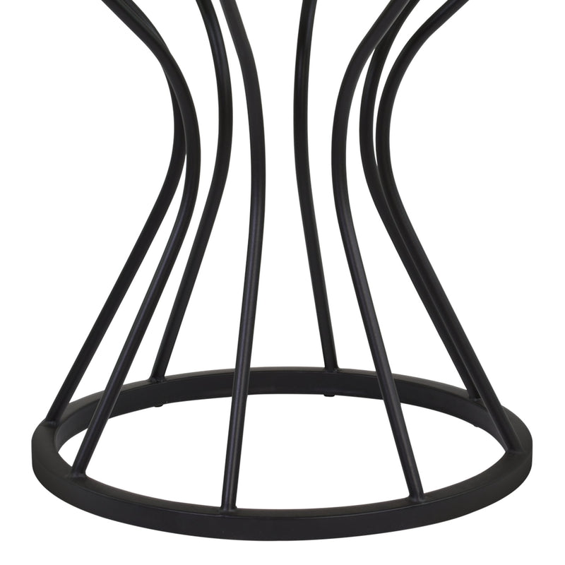Zurich Round Dining Table in Black Finish and 48" Glass Top - Furniture City (CA)l