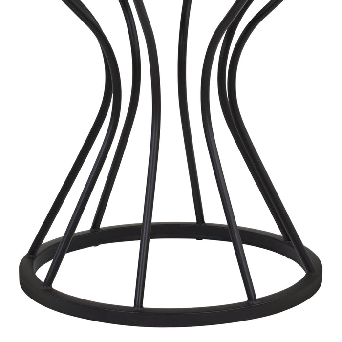 Zurich Round Dining Table in Black Finish and 48" Glass Top