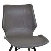 Zurich Dining Chair in Vintage Gray Faux Leather and Black Metal Finish - Set of 2 - Furniture City (CA)l