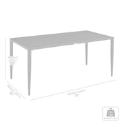 Ezra Outdoor Patio Dining Table in Aluminum - Furniture City (CA)l