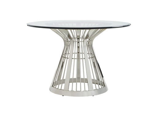Lexington Ariana Riviera Stainless Center Table w/ 48" Glass Top in Platinum 732-875-48C image