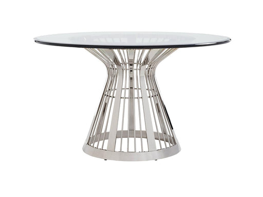 Lexington Ariana Riviera Stainless Center Table w/ 54" Glass Top in Platinum 732-875-54C image