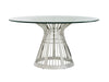 Lexington Ariana Riviera Stainless Center Table w/ 60" Glass Top in Platinum 32-875-60C image