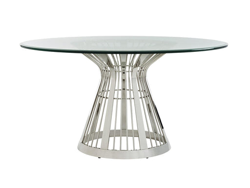 Lexington Ariana Riviera Stainless Center Table w/ 60" Glass Top in Platinum 32-875-60C image