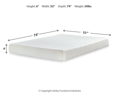 Chime 8 Inch Memory Foam Mattress in a Box - Furniture City (CA)l