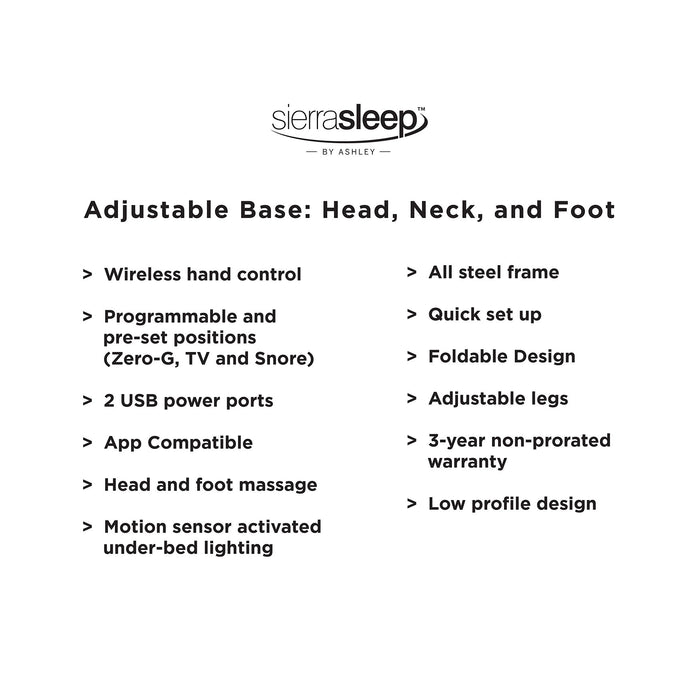 Head-Foot Model Best Extra Long Adjustable Base (2 Required) - Furniture City (CA)l