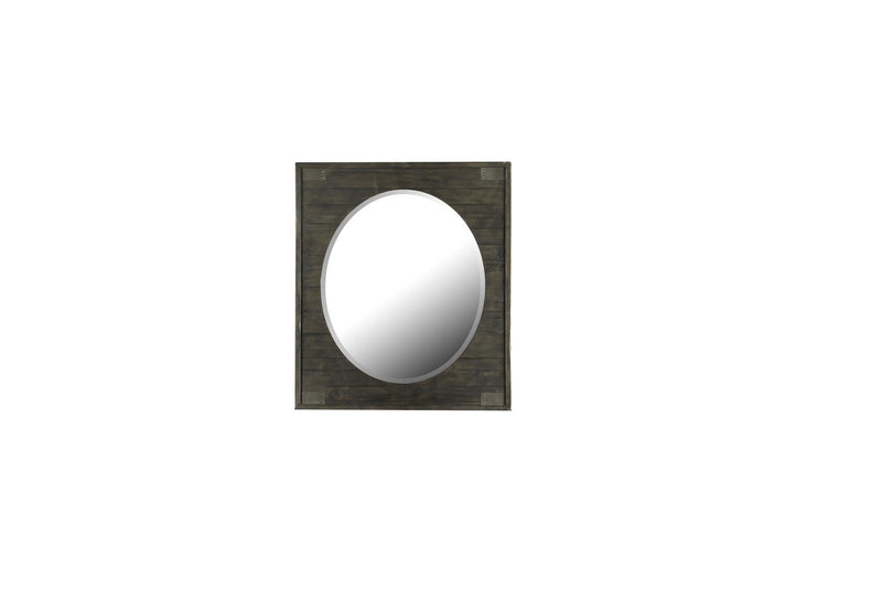 Magnussen Abington Portrait Oval Mirror in Weathered Charcoal