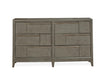 Magnussen Furniture Atelier Double Drawer Dresser in Nouveau Grey, Palladium Metal image