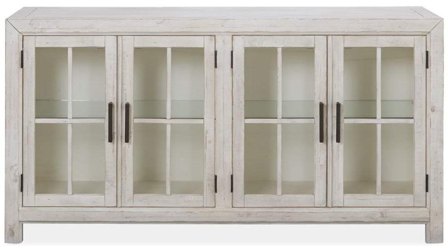 Magnussen Furniture Bronwyn Buffet Curio in Alabaster