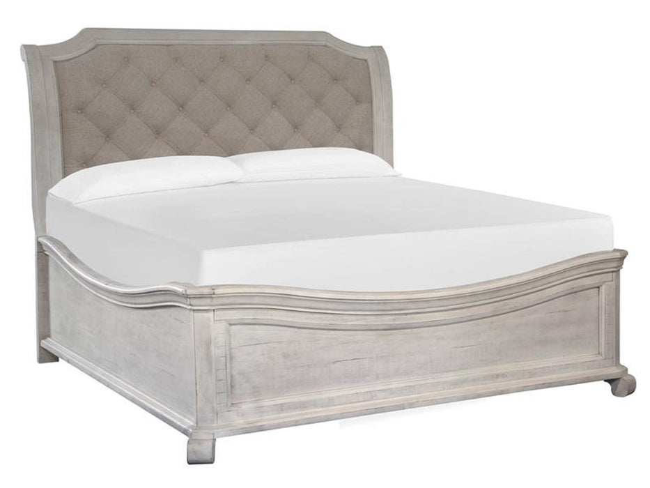 Magnussen Furniture Bronwyn King Sleigh Bed with Shaped Footboard in Alabaster image