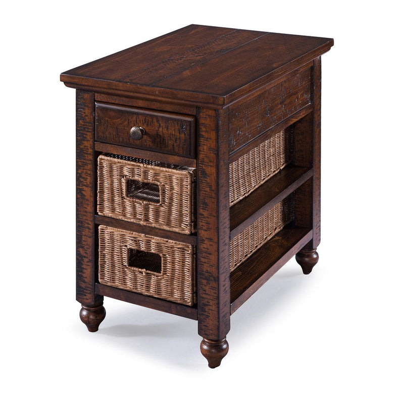 Magnussen Furniture Cottage Lane Rectangular Chair Side End Table in Coffee