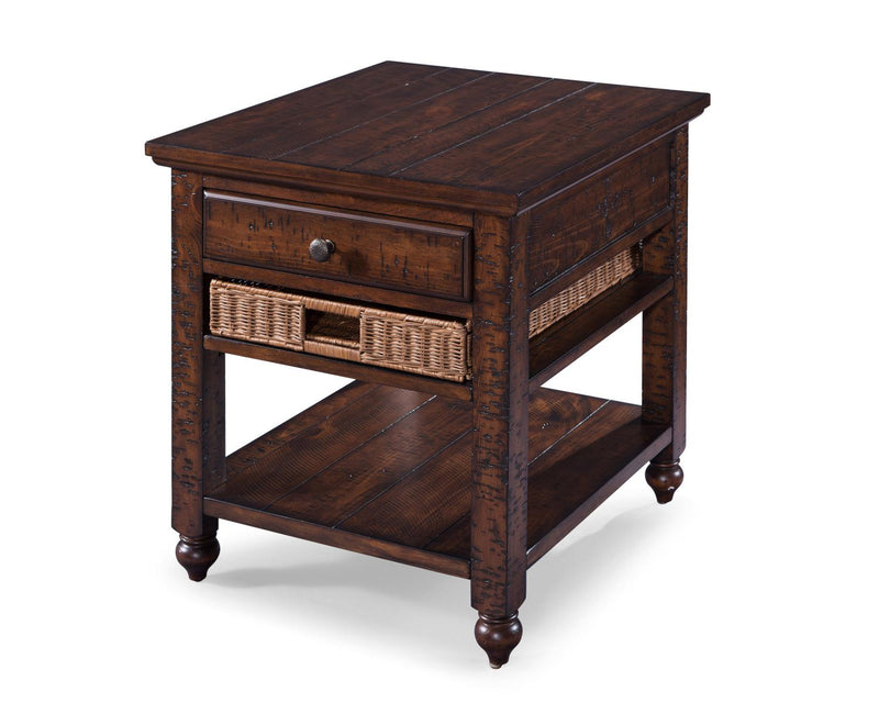 Magnussen Furniture Cottage Lane Rectangular End Table in Coffee