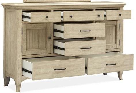 Magnussen Furniture Harlow 7 Drawer Dresser in Weathered Bisque